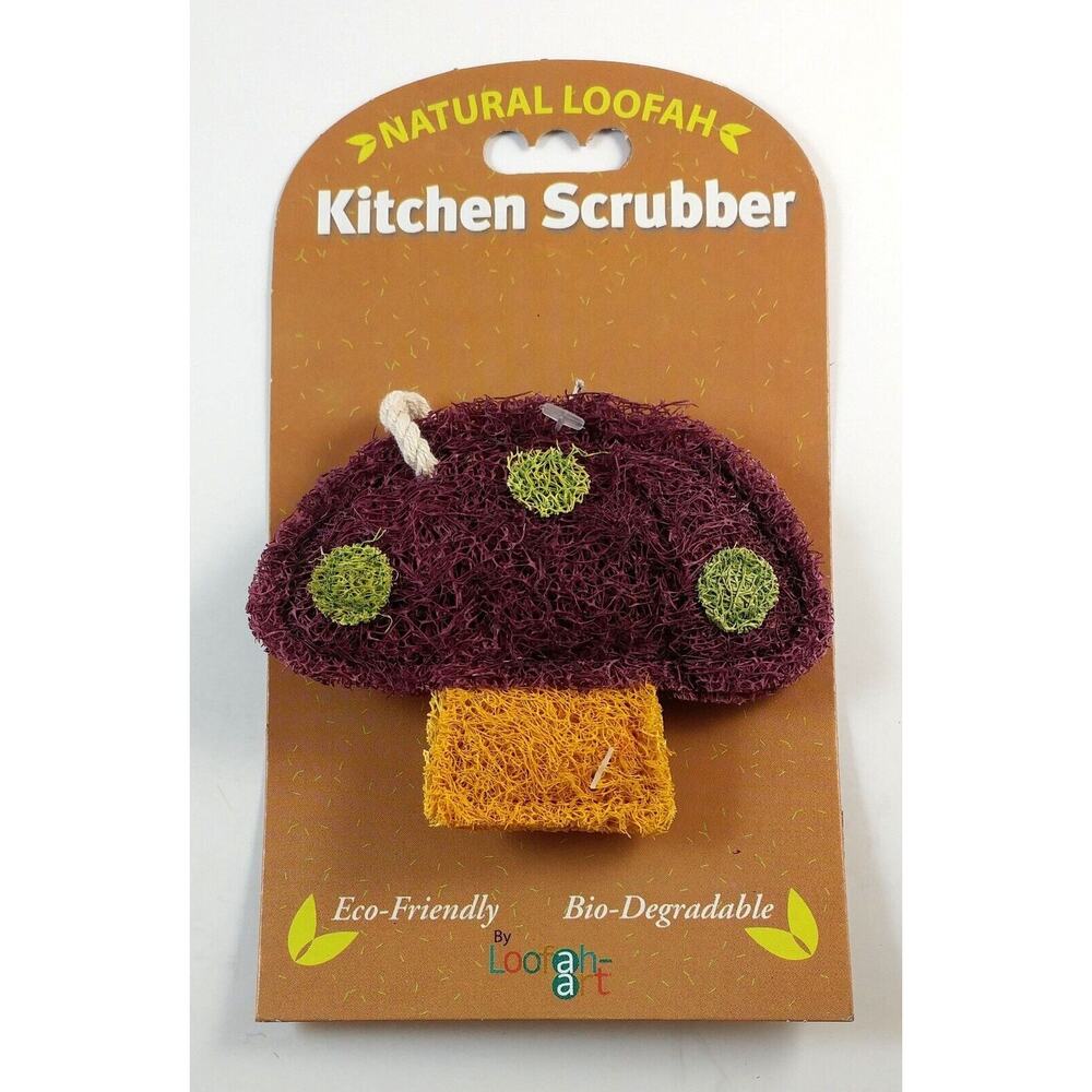 Kitchen Scrubber Pad 100% Natural Loofah, Eco-Friendly, Biodegradable, Mushroom